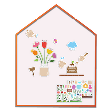 맘스보드 큐브 하우스 보드 + 가드닝 자석 놀이 세트, 다즐링선셋 + 파우더핑크, 1개