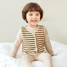 unifriend 兒童條紋暖刷毛半身背心
