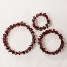 Modern House 閃耀紅聖誕花圈3件組, 1套, 混色, 45 x 5 x 45 cm