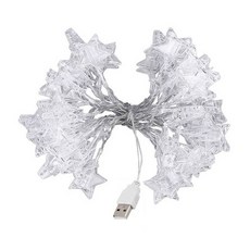 Time Leisure LED聖誕/派對婚禮佈置燈飾/夾燈USB暖光3米 星星, 1個, 白色