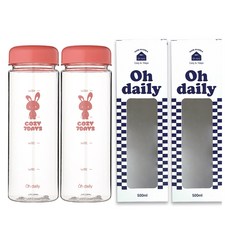 오데일리 트라이탄 보온보냉 물병, 핑크, 500ml, 2개