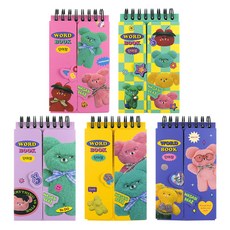 PINKFOOT 山葵熊遮蓋式單字卡5件組, 1套, 混合顏色