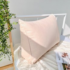 호옴 순면 대형 삼각 침대 등받이 쿠션, 모던 베이지