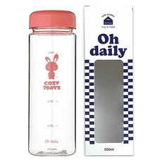 오데일리 트라이탄 보틀 베이직캡, 핑크, 500ml, 1개