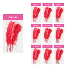 유니아트 새깃털, 빨강, 10개