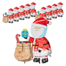 minhwashop 聖誕節站立式氣球裝飾 聖誕老人 I240039A, 10個, 混合色