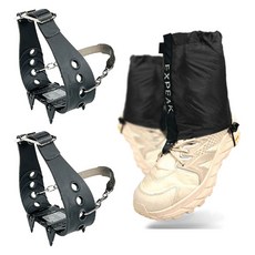 XPEAK 短版雪套 + Easy Two Chain Zen 4P帶冰爪 左右一組, 黑色(短版雪套)