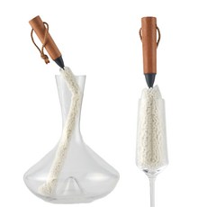 VINTORIO 葡萄酒杯與醒酒器清潔刷2件組, 1套, 木質