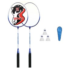 運動核心 羽毛球拍 藍色 2入 + 球袋 + 羽毛球 3入 組, 1套, 單一商品