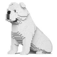 JEKCA 英國鬥牛犬 4合1 狗狗積木 S, 白色