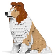 JEKCA 坐姿喜樂蒂牧羊犬積木 S, 棕色