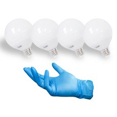 DAYON LED G95 短版球型燈泡 12W 4入 + 丁腈手套組合, 1套, 晝光色
