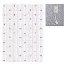 bebenuvo 可拆式防水外罩溫熱電熱毯 薰衣草款 + 專用洗衣袋組合, 家庭用(200 x 150cm)