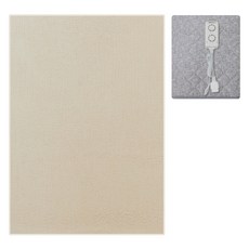 bebenuvo 可拆式防水外罩溫熱電熱毯 60支棉米色款 + 專用洗衣袋組合, 家庭用(200 x 150cm)