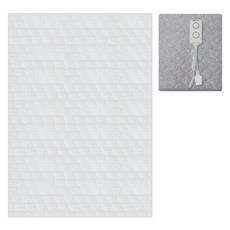 bebenuvo 可拆卸外罩加熱電熱毯 米灰色鬱金香 防水 + 專用洗衣袋組合, 家庭尺寸(200 x 150 cm)