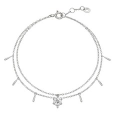 티르리르 여성용 스틱 바 라운드 큐빅 실버 팔찌 + 쇼핑백 TBSSVW10671M