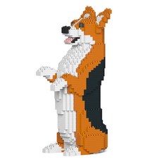 JEKCA 站立威爾斯柯基犬積木 S, 黃+黑