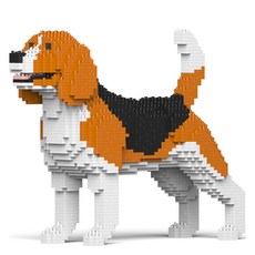 JEKCA 站立張嘴米格魯狗狗積木 S, 混色