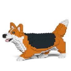 JEKCA 走路的威爾斯柯基犬積木 S, 黃 + 黑