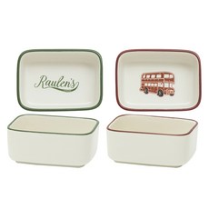 MAISON OBJET 羅倫斯倫敦 長方形迷你小菜碗 2款2入組, 1套, 綠色 + 紅色