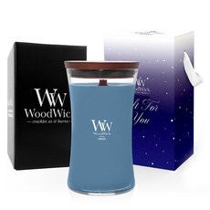 WoodWick 大蠟燭 609.5g 禮品企劃 + 包裝盒組, 海軍藍, 暴風雨