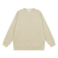 파이브엑스라지 남성용 빅사이즈 줄지 스판 라운드 니트