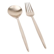 SURASANG 有機 Dongri 甜點湯匙 2p + 叉子 2p 2 件套, 1組, 茶匙 2p + 茶叉 2p