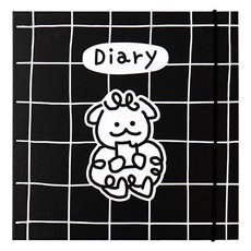 루카랩 무양 하드커버 다이어리 만년형, 블랙 체크, 1개