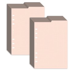 PLEPIC 6孔雙面索引活頁補充內頁 圓點蜜桃, 2個, 30入