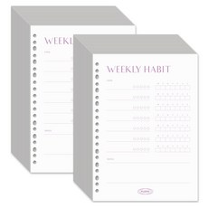 PLEPIC Fresh 彩色便條本補充內頁 每週習慣, 2個, 30入