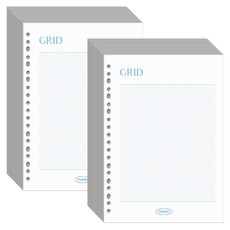 PLEPIC Fresh 彩色便條本 補充內頁 方格, 2個, 30入