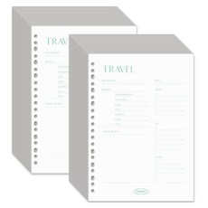 PLEPIC 清新彩色筆記本補充內頁 旅行, 2個, 30入