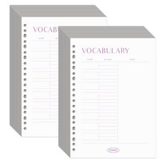 PLEPIC Fresh 彩色筆記本補充內頁 單字款, 2個, 30入