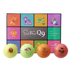 Saintnine 高爾夫球 3層 Q9, 12入, 黃色 + 綠色 + 橘色 + 粉紅色, 1套