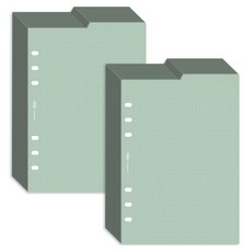 플레픽 6공 양면 인덱스 리필속지 도트 그린, 30매, 2개