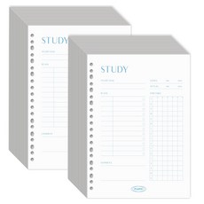 PLEPIC 清新彩色筆記本補充內頁 學習款, 2個, 30入