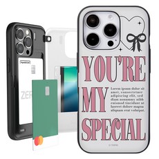 유스픽 디자인 카드 2장 수납 마그네틱 미러 도어 케이스