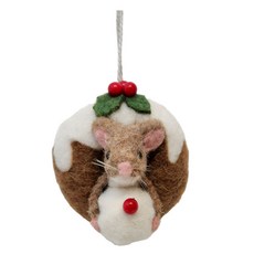 聖誕節杯子蛋糕老鼠樹裝飾品, 1個, 棕色, 11公分