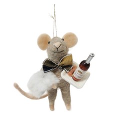 聖誕侍者老鼠樹裝飾, 天然, 1個