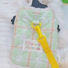Coco studio 狗狗Momo格紋胸背帶背心+牽繩組, 1套, 綠色(背心), 隨機出貨(牽繩)