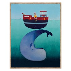 아트마트 동물 일러스트 아이방 포스터 Merry Jackie and the Whale 에일사 블랙, 알루미늄 우드