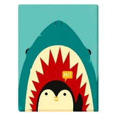 아트마트 동물 일러스트 아이방 포스터 Hi! 제이 플랙, 캔버스액자