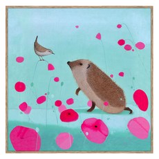 아트마트 동물 일러스트 아이방 포스터 Audience With a Wren 에일사 블랙, 알루미늄 우드