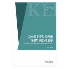 고소득 전문직 일자리 배분의 공정성 연구, 한국노동연구원, 김세움, 김기선