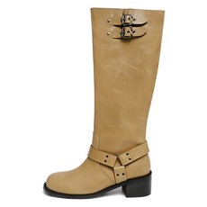 마크모크 여성용 마가렛 5Cm 레트로 롱부츠