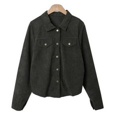 CHICBLACK 女款 Lanada 復古鈕扣弧形下擺燈芯絨襯衫 cpnb3106k49