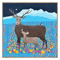 아트마트 동물 일러스트 아이방 포스터 Flowers of the Glen 에일사 블랙, 알루미늄 우드