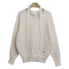 Chic Black 女款 Baju-du V領圍巾套組針織衫 cpnt5606k49