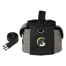 PASTEL PET 寵物多功能雙口袋零食包, 黑色, 1個