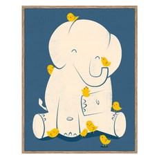 아트마트 동물 일러스트 아이방 포스터 Big Mama 제이 플랙, 알루미늄 우드